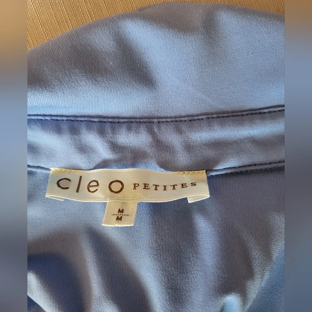 Cleo Petit- Light Blue Blouse with Button Detail, Size Medium - Picture 3 of 4